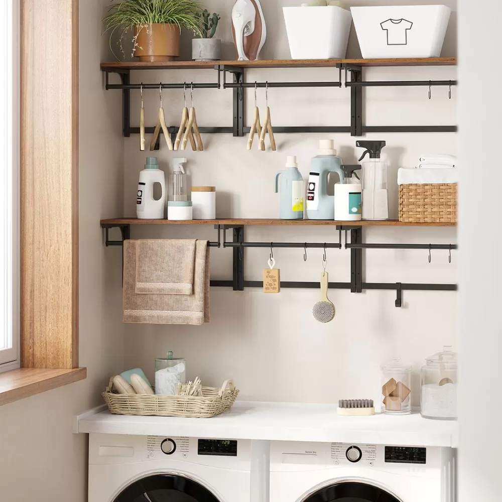 wandgarderobe_mit__haken_2.webp Flash Sale SONGMICS Wandgarderobe mit 8 Haken vintagebraun-schwarz