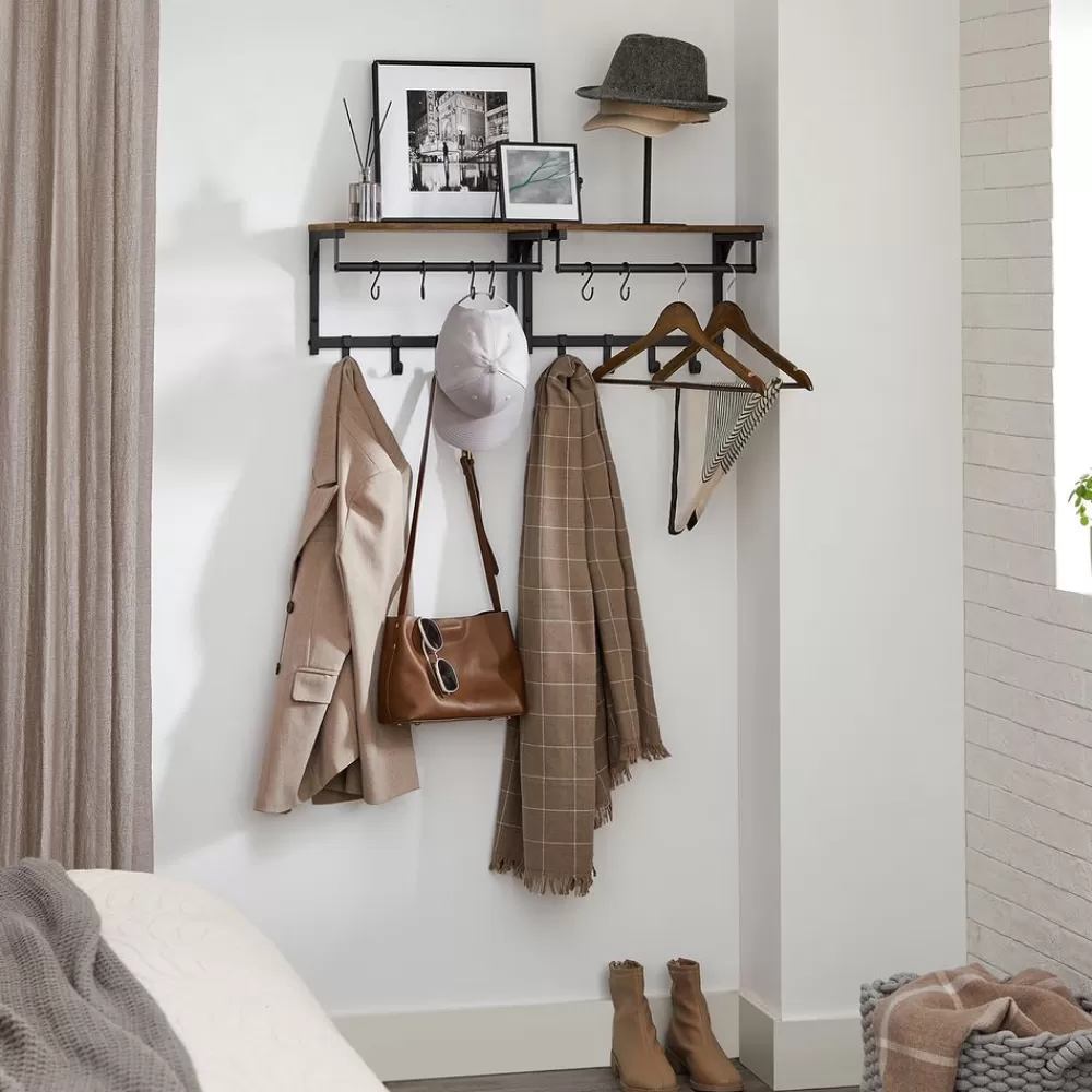 wandgarderobe_mit__haken_3.webp Flash Sale SONGMICS Wandgarderobe mit 8 Haken vintagebraun-schwarz