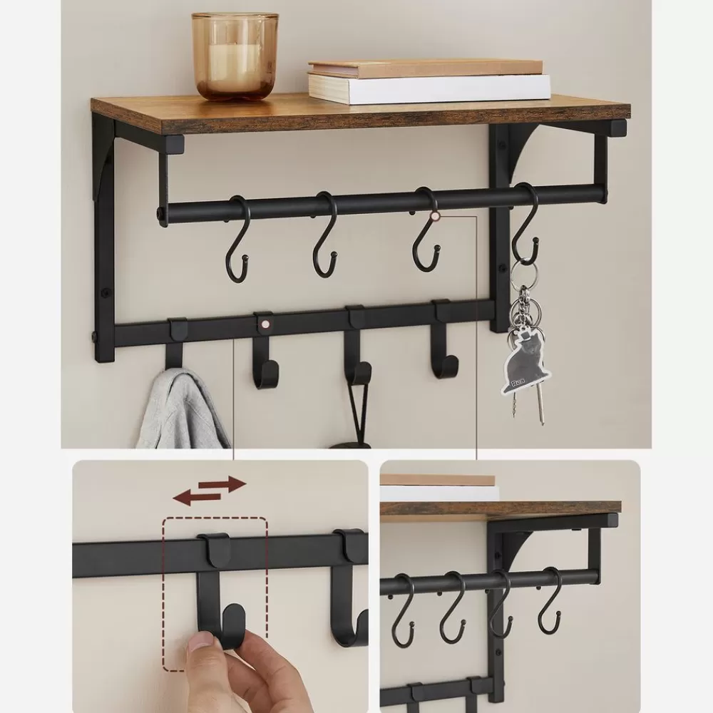 wandgarderobe_mit__haken_7.webp Flash Sale SONGMICS Wandgarderobe mit 8 Haken vintagebraun-schwarz
