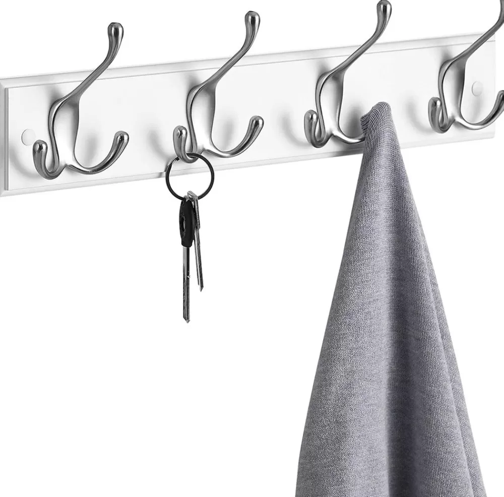 Outlet SONGMICS Wandgarderobe mit Haken Weiß