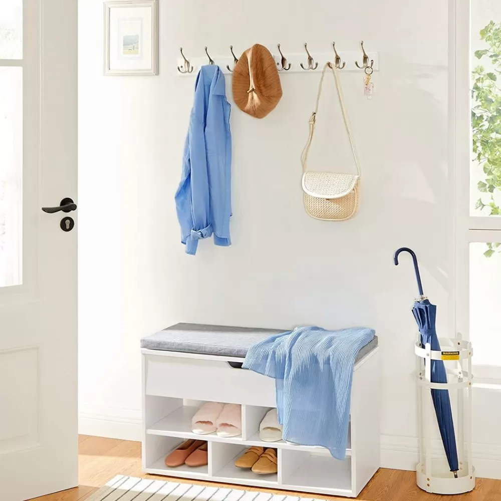 wandgarderobe_mit_haken_wei_2.webp Outlet SONGMICS Wandgarderobe mit Haken Weiß