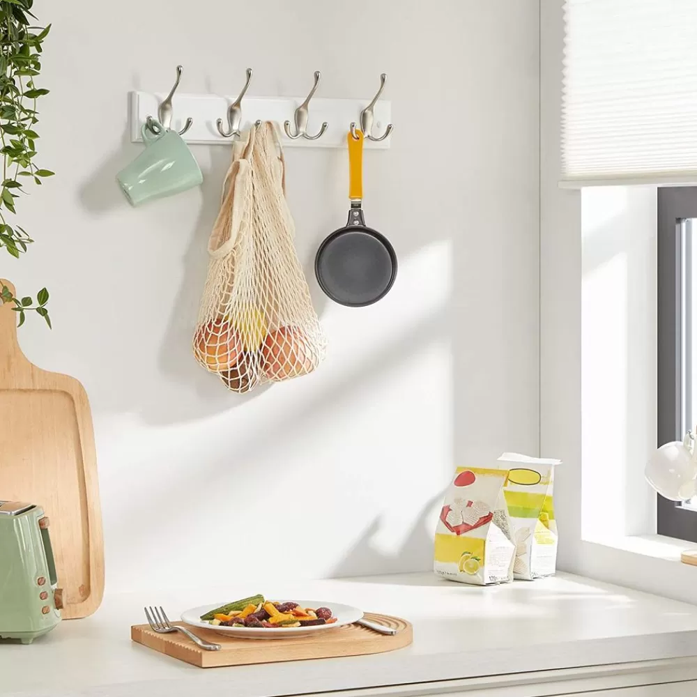 wandgarderobe_mit_haken_wei_3.webp Outlet SONGMICS Wandgarderobe mit Haken Weiß