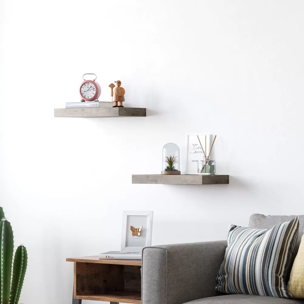 Discount SONGMICS Wandregal 40 x 20 x 3,8 cm Greige
