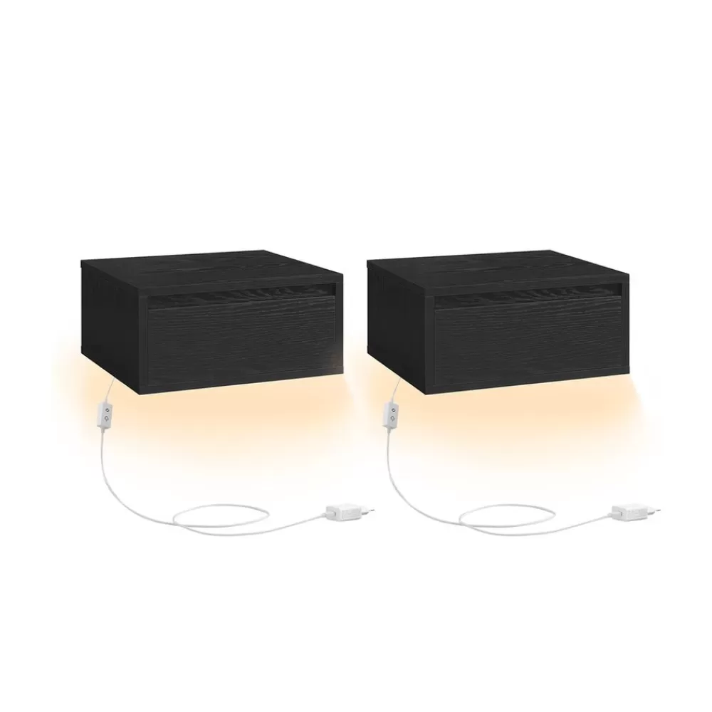 Flash Sale SONGMICS Wandregal hängend 2er Set schwarz