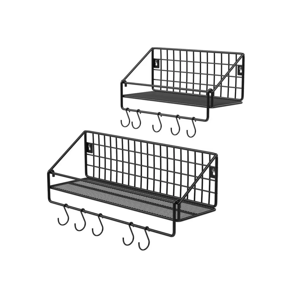 Clearance SONGMICS 2 Wandregale Industrie-Design Schwarz
