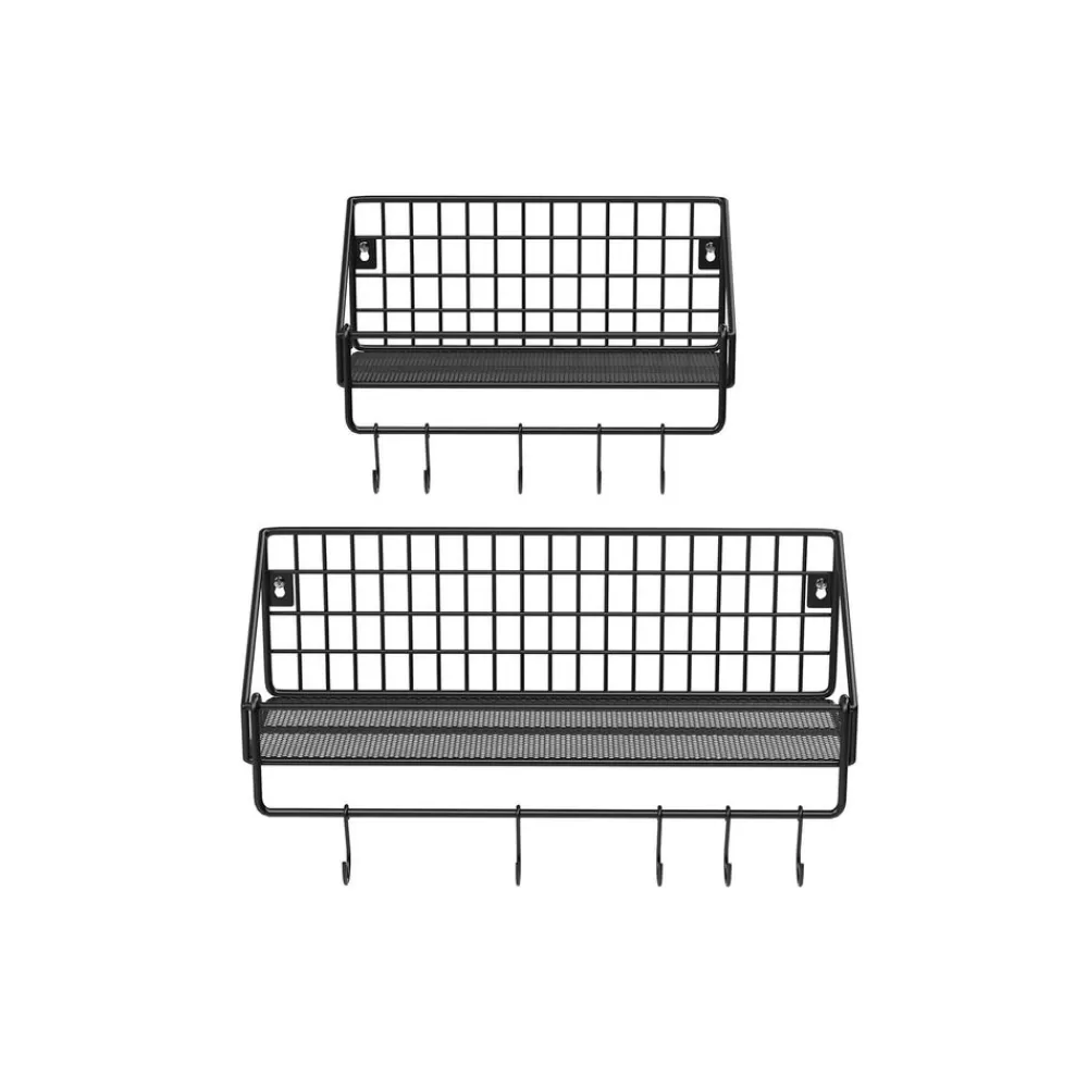 Clearance SONGMICS 2 Wandregale Industrie-Design Schwarz