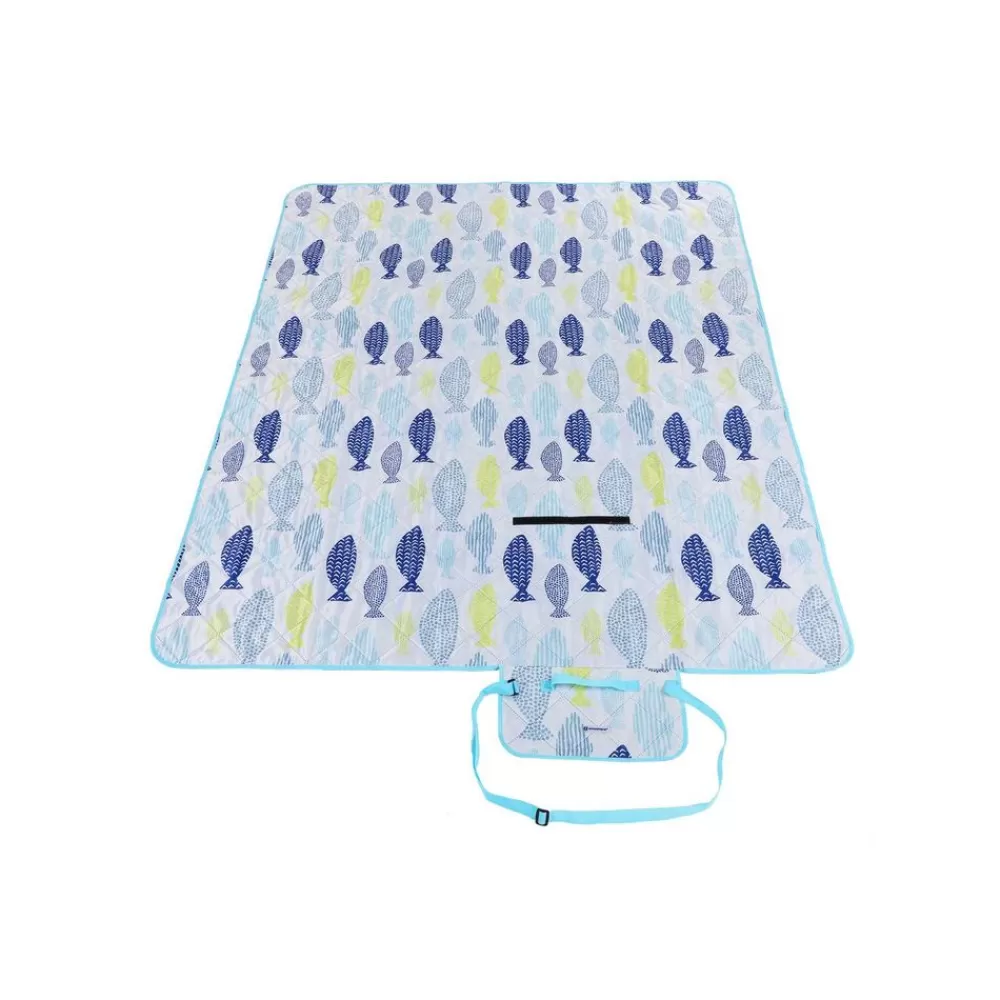 Outlet SONGMICS Waschbare Picknickdecke Fische XL
