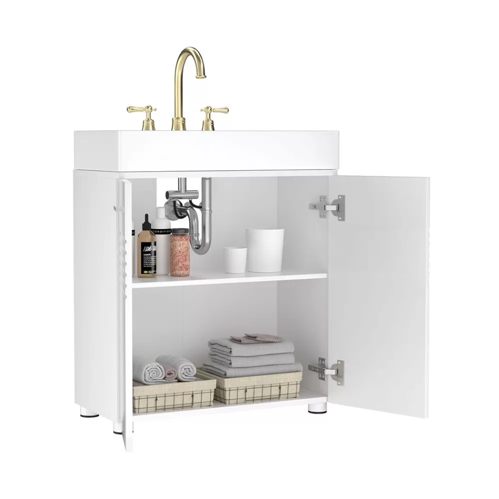 Shop SONGMICS Waschbeckenunterschrank „Moderne Kerben“