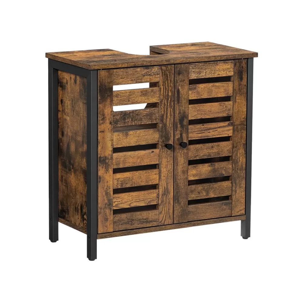 Store SONGMICS Waschbeckenunterschrank vintagebraun-schwarz