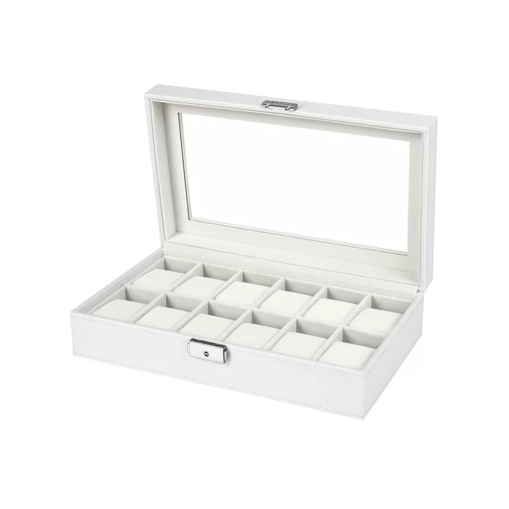 Cheap SONGMICS Weiße Uhrenbox für 12 Uhren