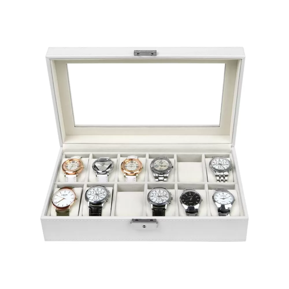 Cheap SONGMICS Weiße Uhrenbox für 12 Uhren