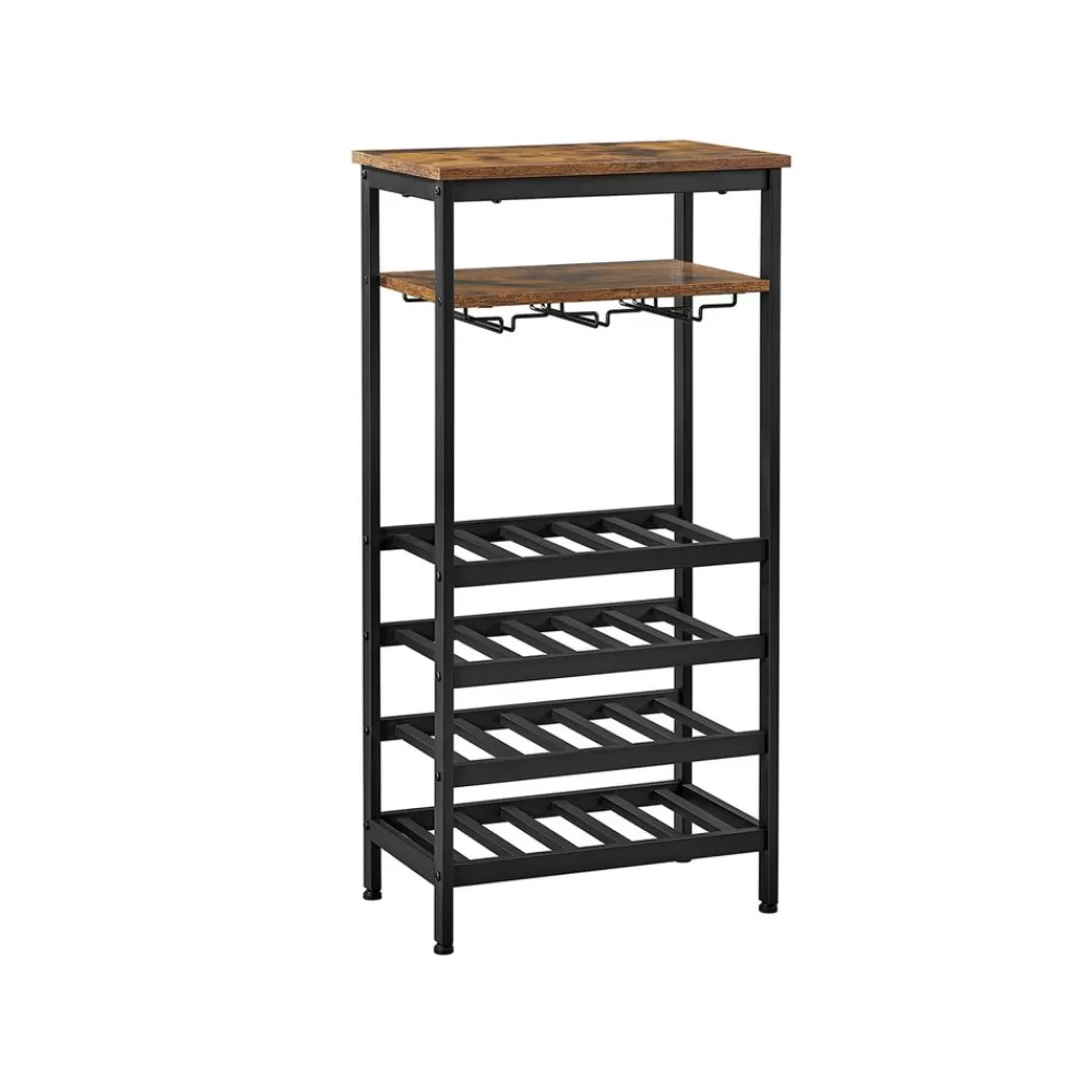 Shop SONGMICS Weinregal für 20 Flaschen vintagebraun-schwarz
