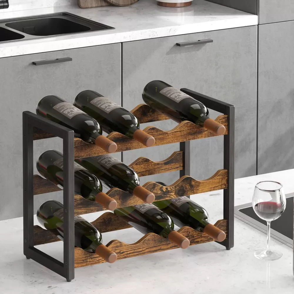 Clearance SONGMICS Weinregal für 12 Flaschen