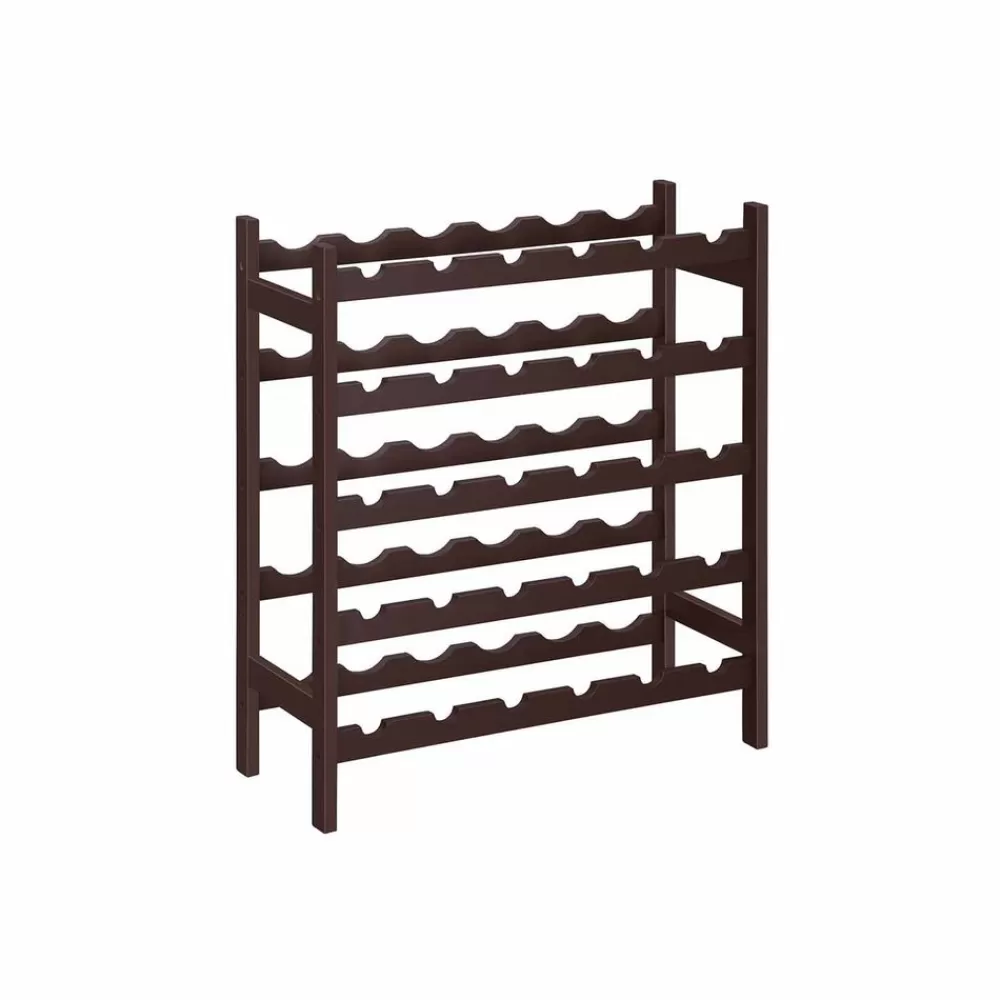 New SONGMICS Weinregal mit 5 Ebenen aus Bambus Espressobraun