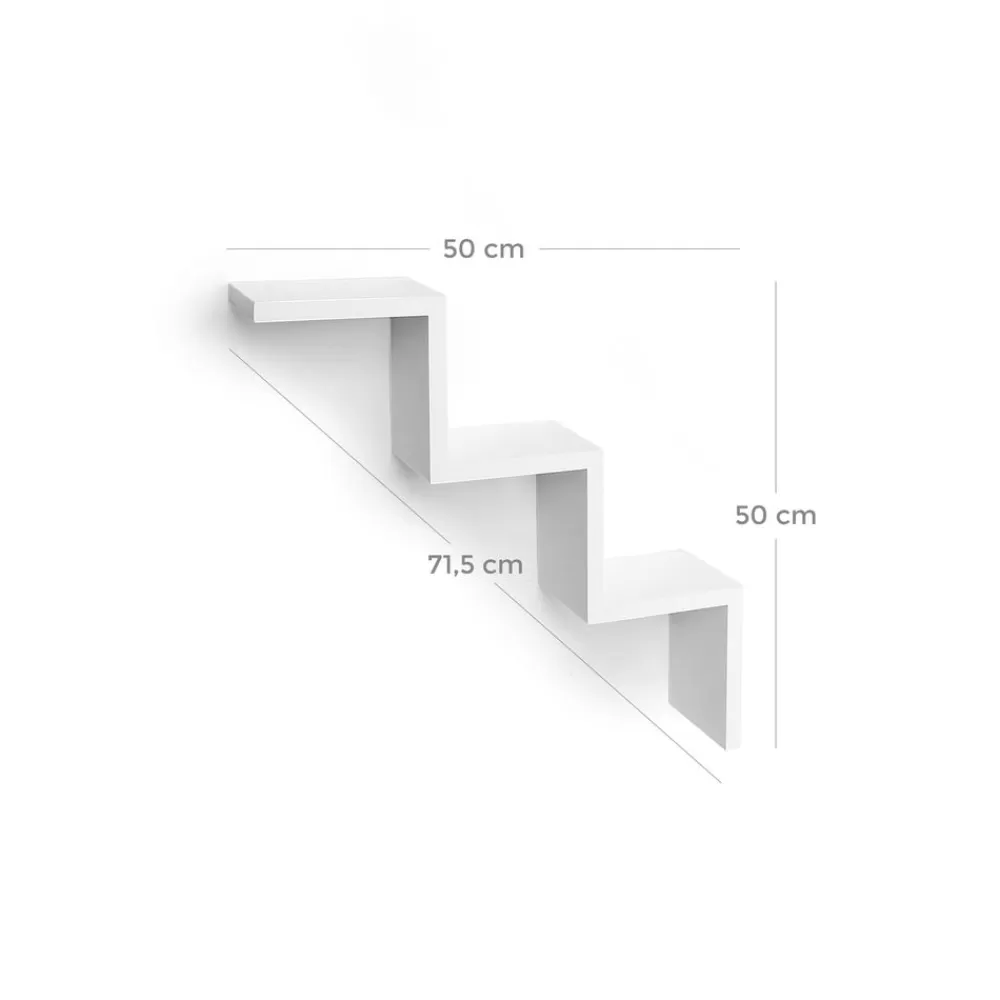 wellenfrmige_wandregale_er_set_wei_6.webp Store SONGMICS Wellenförmige Wandregale 2er Set Weiß