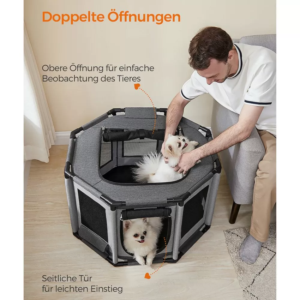 welpenlaufstall_achteckig_4.webp Sale SONGMICS Welpenlaufstall achteckig