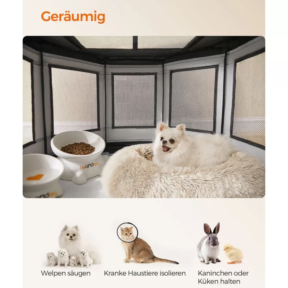 welpenlaufstall_achteckig_6.webp Sale SONGMICS Welpenlaufstall achteckig
