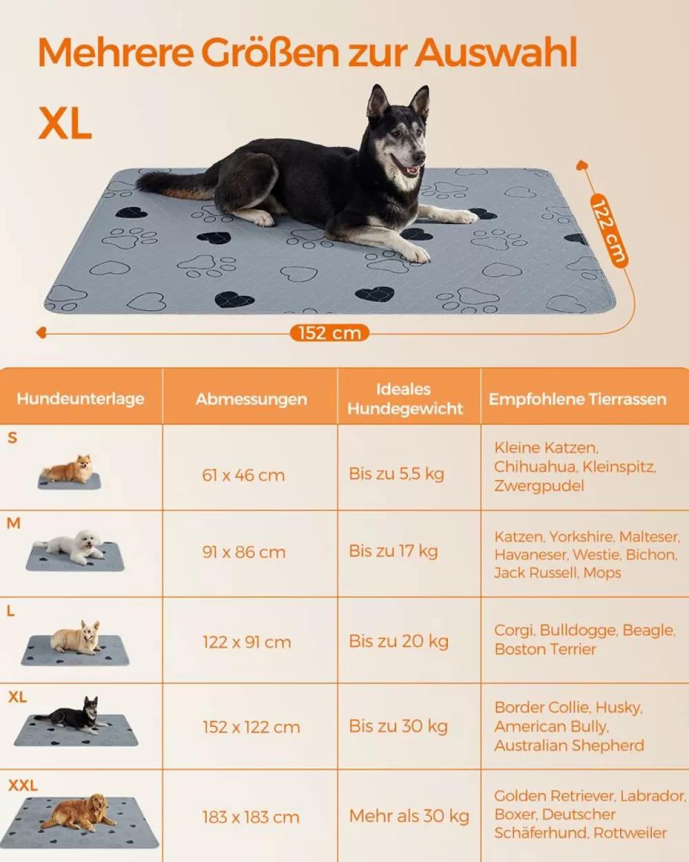welpenunterlagen_waschbar__x__cm_er_set_xl_4.webp Best SONGMICS Welpen-Unterlagen waschbar 152 x 122 cm 2er Set XL