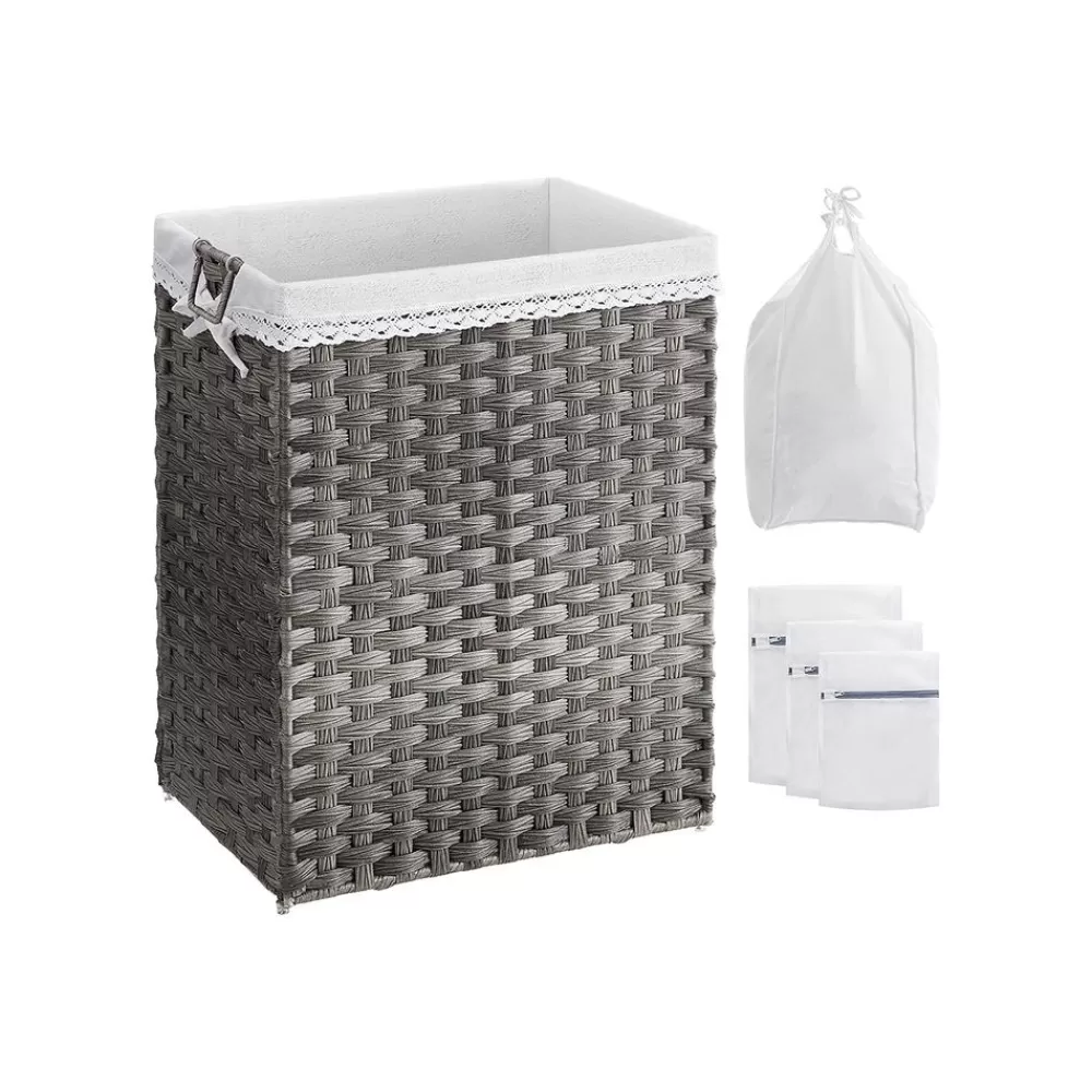 Fashion SONGMICS Wäschekorb 90 L grau