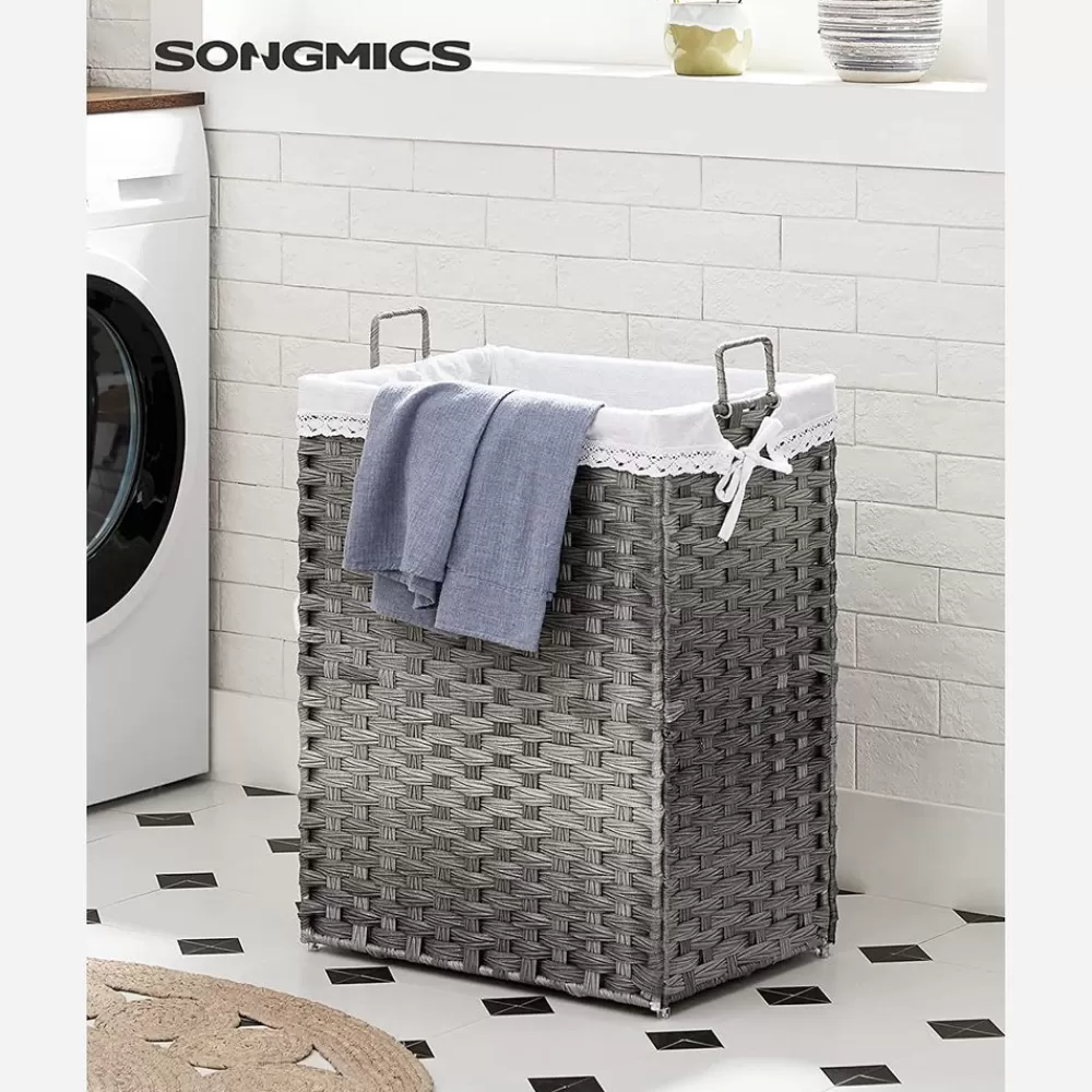 Fashion SONGMICS Wäschekorb 90 L grau