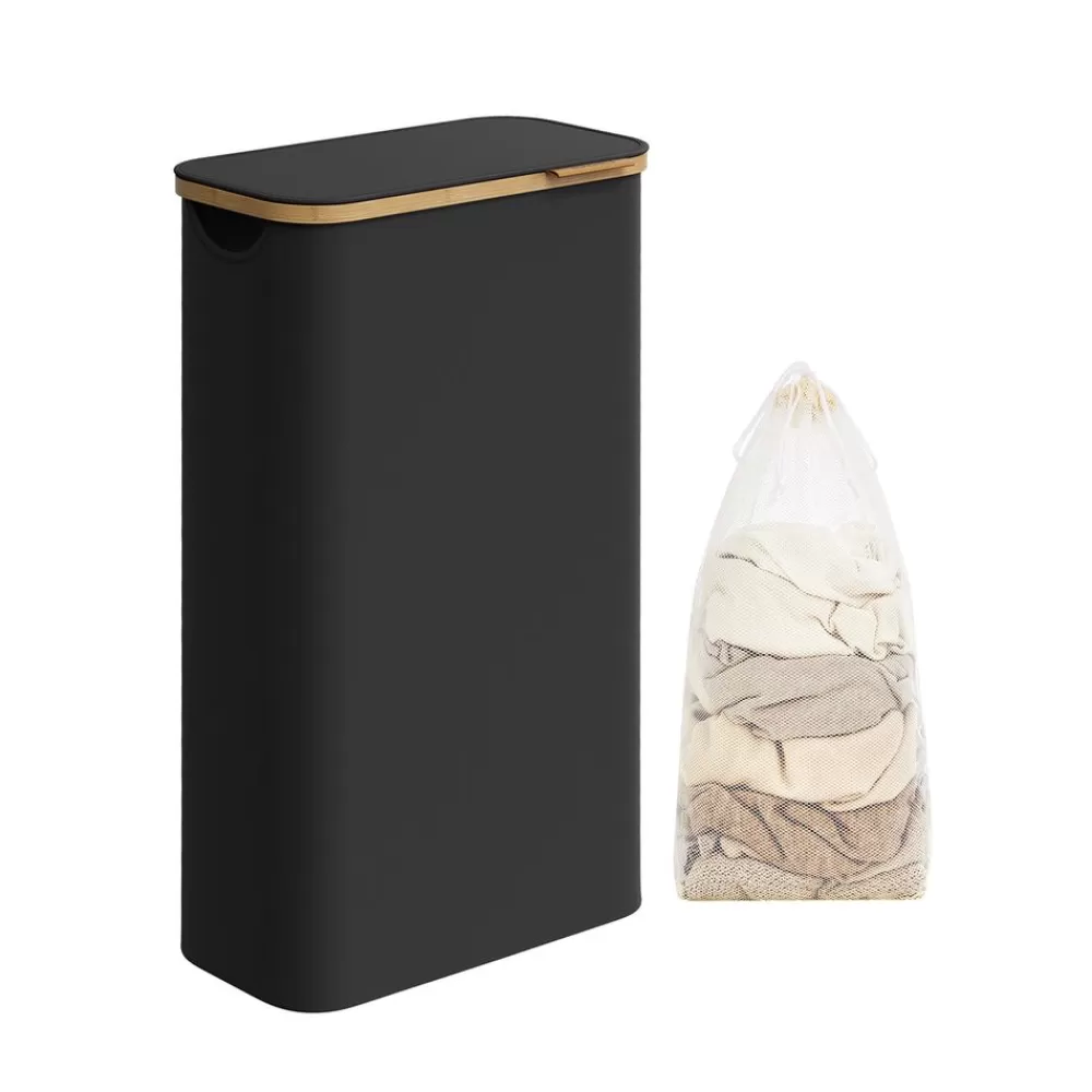 Flash Sale SONGMICS Wäschekorb 65 Liter mit Deckel tintenschwarz
