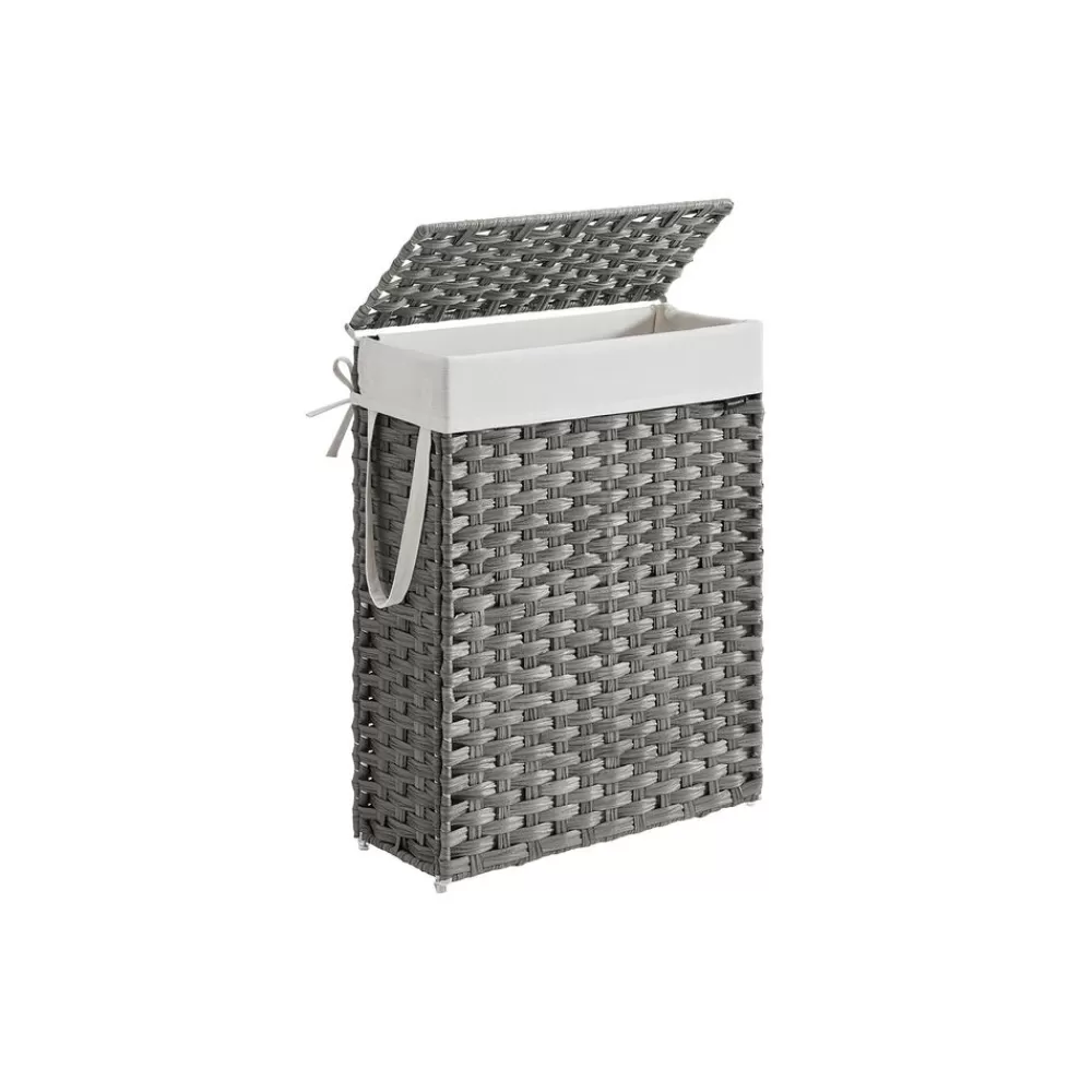 Fashion SONGMICS Wäschekorb aus synthetischem Rattan mit Deckel