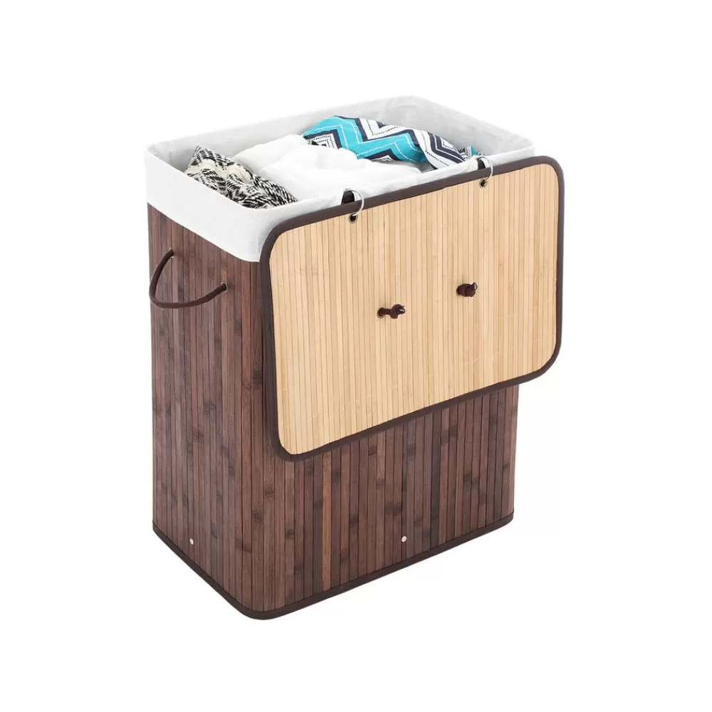 wschekorb_bambus__l_braun__fach_11.webp Fashion SONGMICS Wäschekorb Bambus 100 L Braun 1 Fach