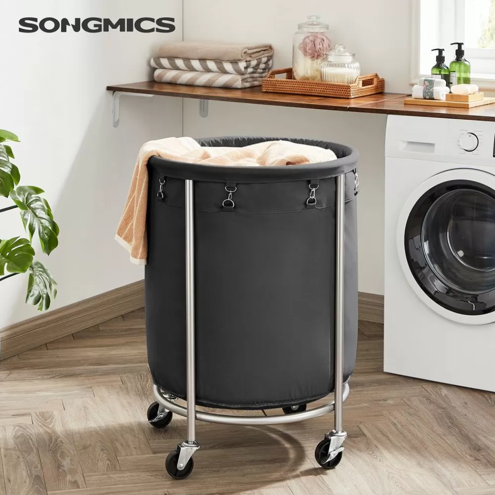 New SONGMICS Wäschekorb mit Rollen