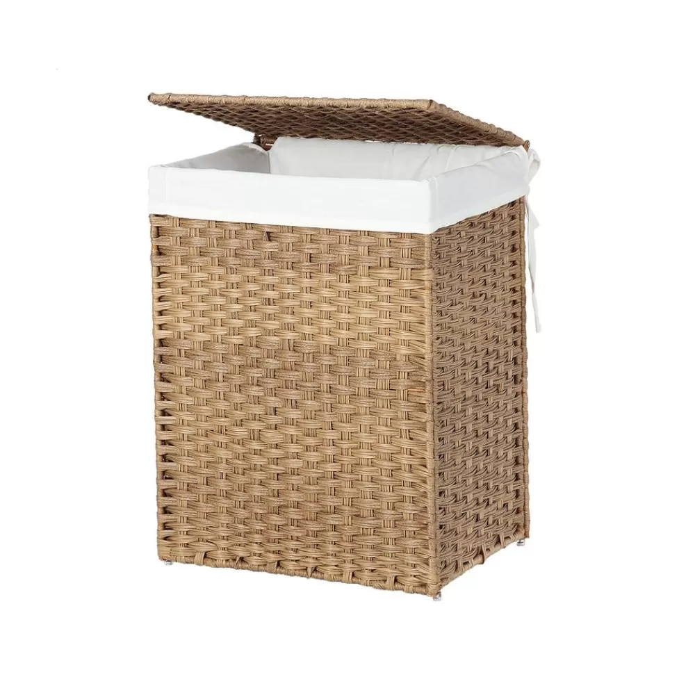 Shop SONGMICS Wäschekorb Polyrattan 110 L Naturfarbe