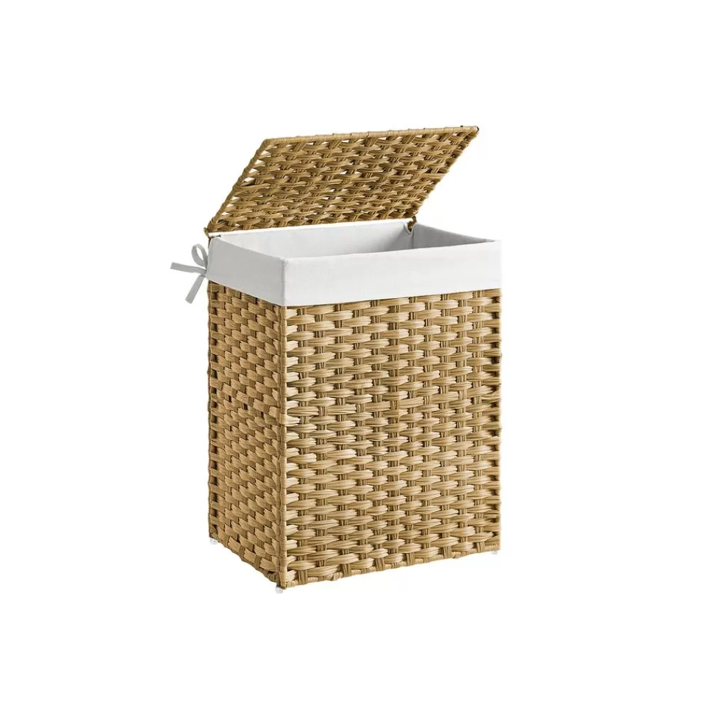 Online SONGMICS Wäschekorb Polyrattan 90 L Naturfarbe