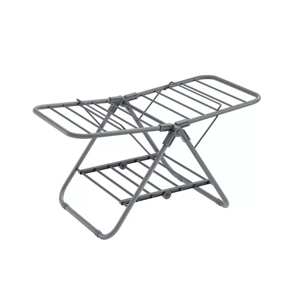 Best Sale SONGMICS Wäscheständer mit 2 Flügeln aus Metall taubengrau