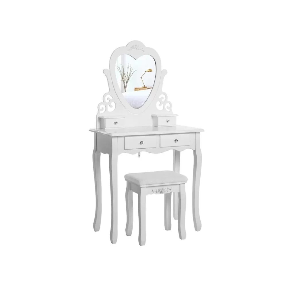 Fashion SONGMICS Zarter Schminktisch mit Herzspiegel